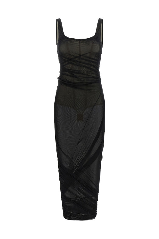 Dress with transparencies Black