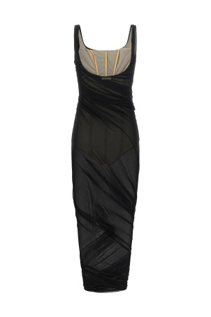 Dress with transparencies Black