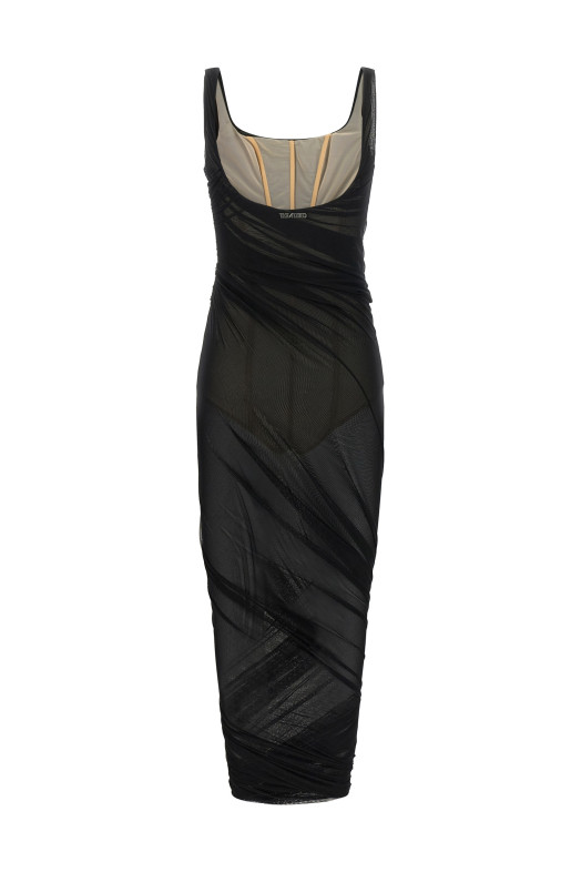 Dress with transparencies Black