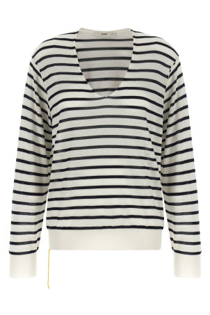 Striped wool sweater Black-grey