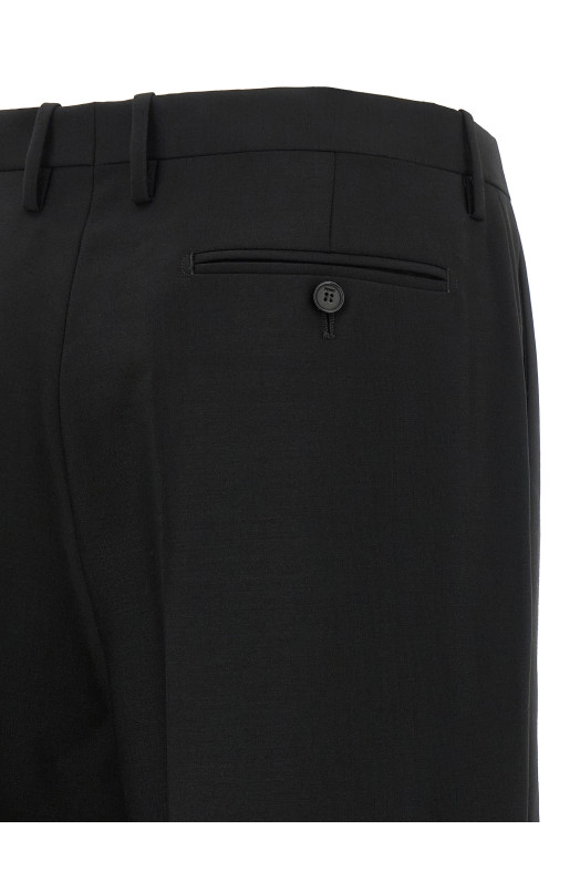 Black wool and mohair pants Black