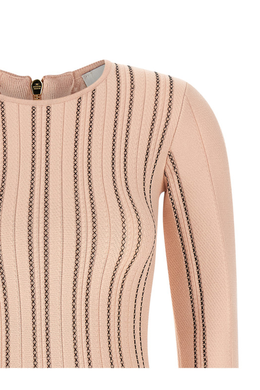 Pink origami knit dress Pink