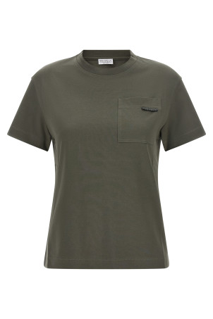 Green 'Shiny Tab' T-shirt Green