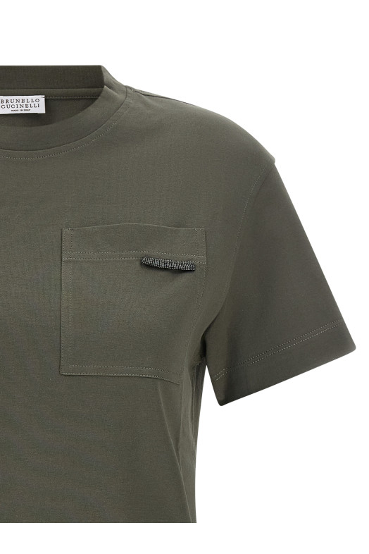 Green 'Shiny Tab' T-shirt Green