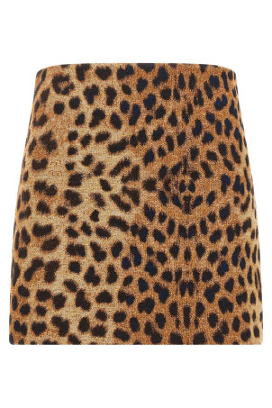 'Leopard' mini skirt Brown