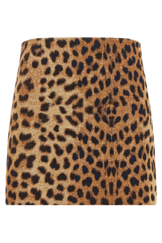 'Leopard' mini skirt Brown
