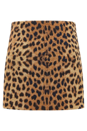 'Leopard' mini skirt Brown