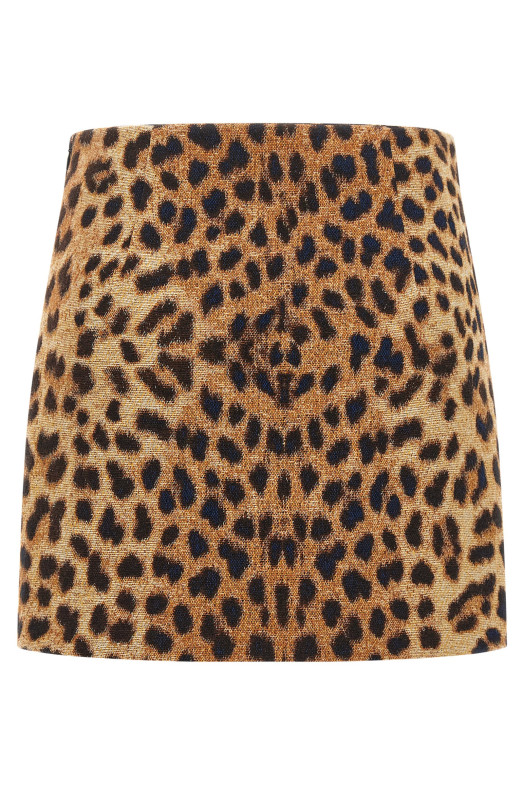 'Leopard' mini skirt Brown