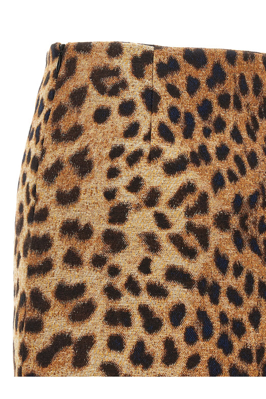 'Leopard' mini skirt Brown
