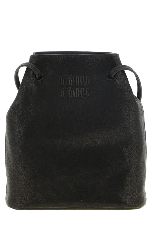 Black mini nappa leather crossbody bag Black