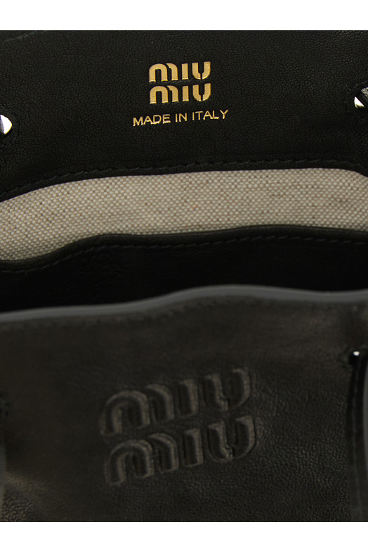 Black mini nappa leather crossbody bag Black