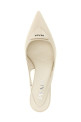 Туфли-слингбеки из лакированной кожи Saffiano, белые PRADA 1I901MFDD753A9SF0304