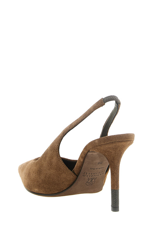 Brown suede slingbacks Brown