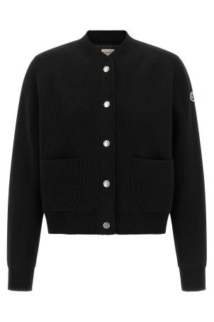 Padded back cardigan Black