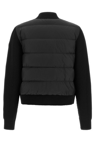 Padded back cardigan Black