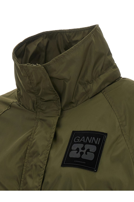 Зеленая нейлоновая ветровка Зеленая GANNI A1010049861