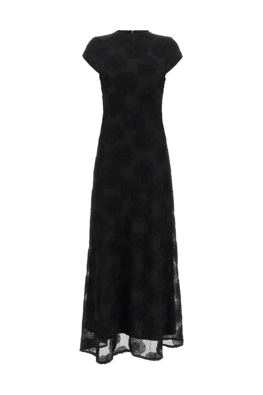 Black 'Flower Mesh Maxi' dress Black
