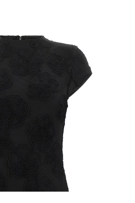 Black 'Flower Mesh Maxi' dress Black