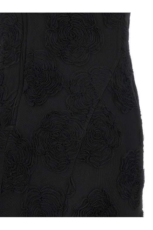 Black 'Flower Mesh Maxi' dress Black