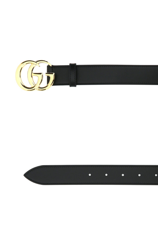 Black leather GG Marmont belt Black GUCCI (4068310YA0G)