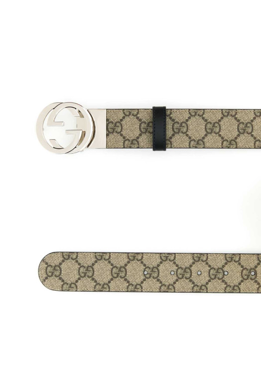 Двусторонний ремень из ткани GG Supreme от GUCCI (473030KGDHN)