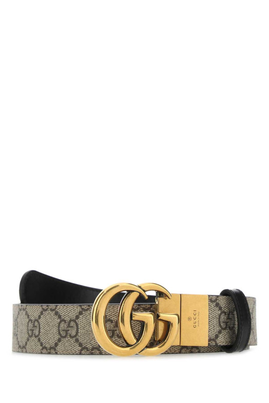 Ткань GG Supreme, двусторонний ремень GG Marmont от GUCCI (65941792TIC)
