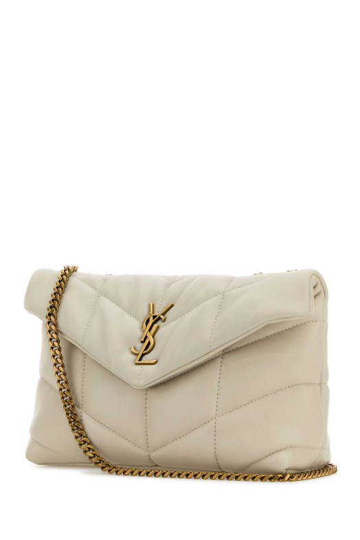 Сумка через плечо «Puffer Toy» из кожи наппа цвета слоновой кости SAINT LAURENT (7593371EL07)