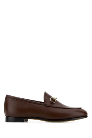 Chocolate leather Gucci Jordaan loafers GUCCI (786016AADCW)