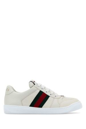 Белые кожаные кроссовки Screener от GUCCI (798854AADU0)