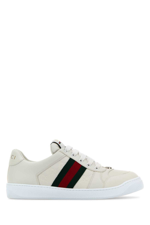 Белые кожаные кроссовки Screener от GUCCI (798854AADU0)