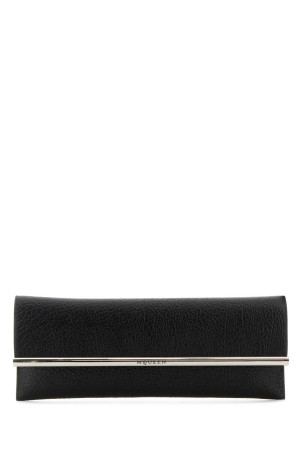 Black leather Cross B-Long clutch Black ALEXANDER MCQUEEN (8133321VDBS)