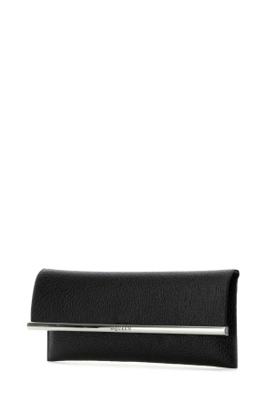 Black leather Cross B-Long clutch Black ALEXANDER MCQUEEN (8133321VDBS)