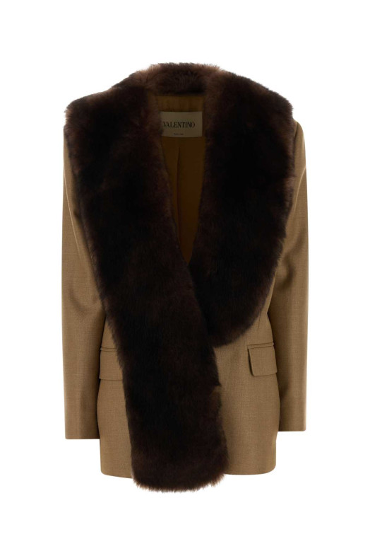 Beige wool and silk blazer VALENTINO GARAVANI (9B0CE657AGP)