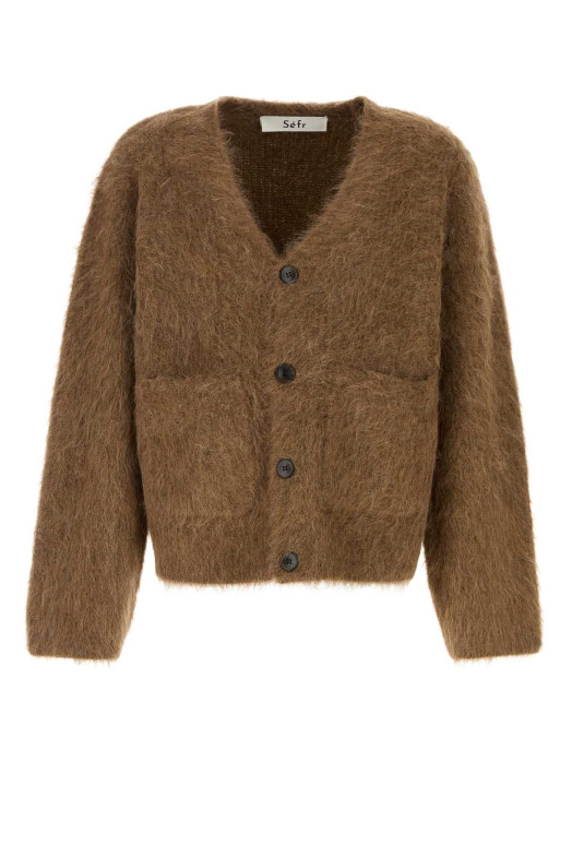 Brown stretch alpaca blend Lee cardigan SEFR (LEECARDIGAN)