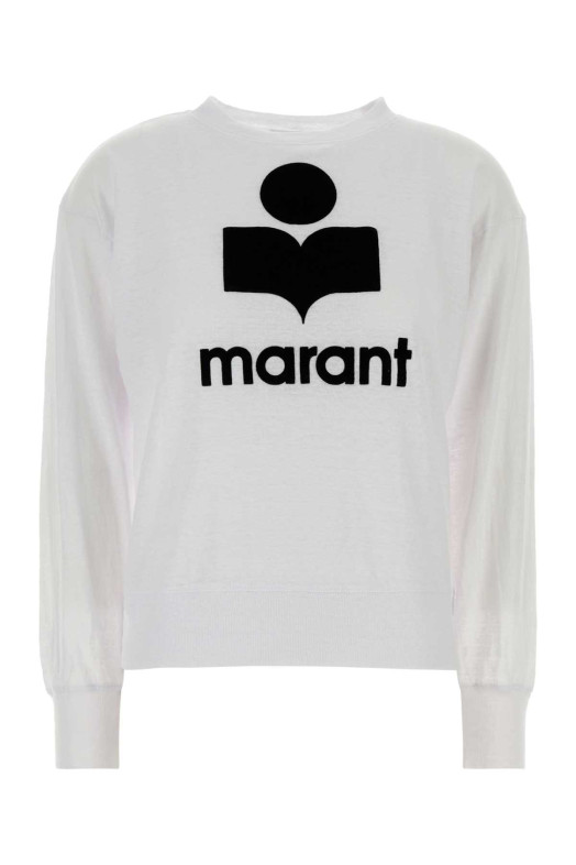 Белая льняная футболка Klowia от ISABEL MARANT ETOILE (TS0005FAA1N09E)