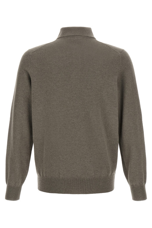 Green cashmere polo shirt Green