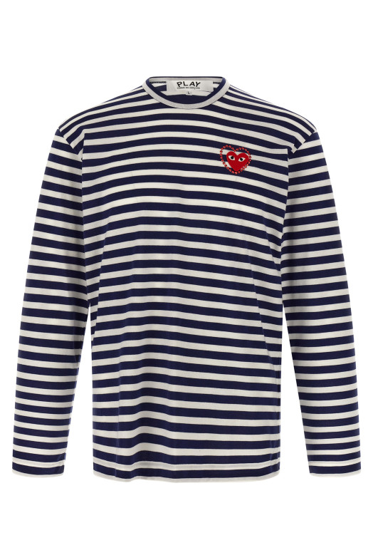 Logo patch stripes t-shirt Blue