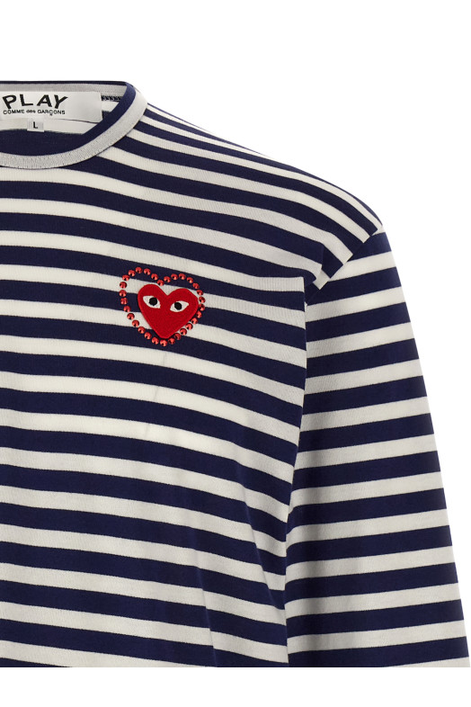 Logo patch stripes t-shirt Blue
