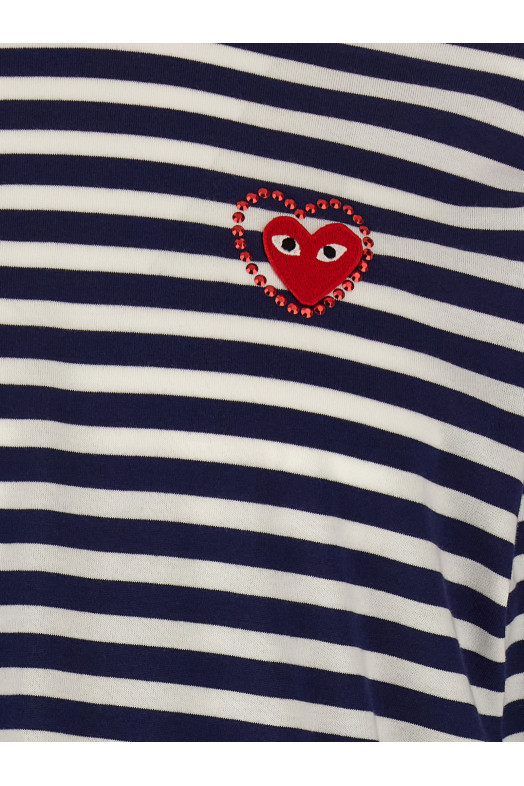 Logo patch stripes t-shirt Blue