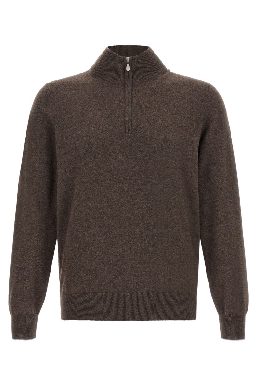 Brown half-zip sweater Brown