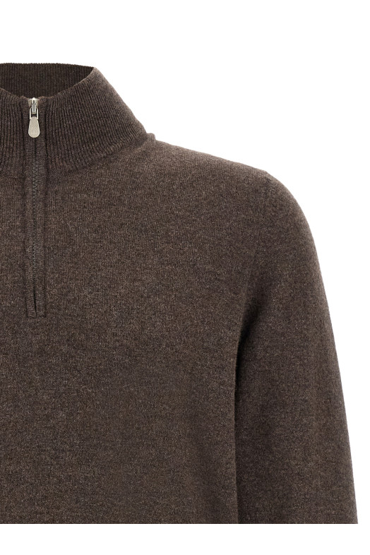 Brown half-zip sweater Brown