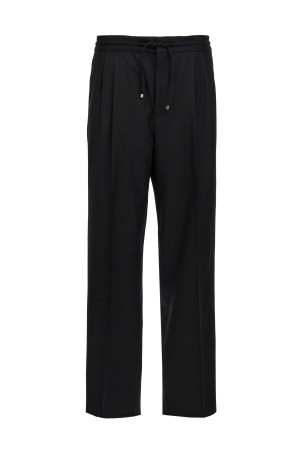Front pleat pants Black