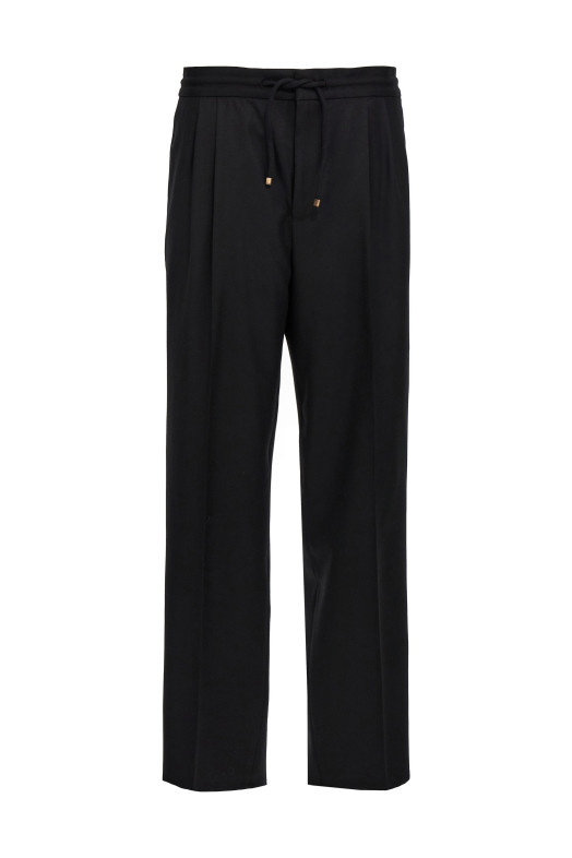 Front pleat pants Black