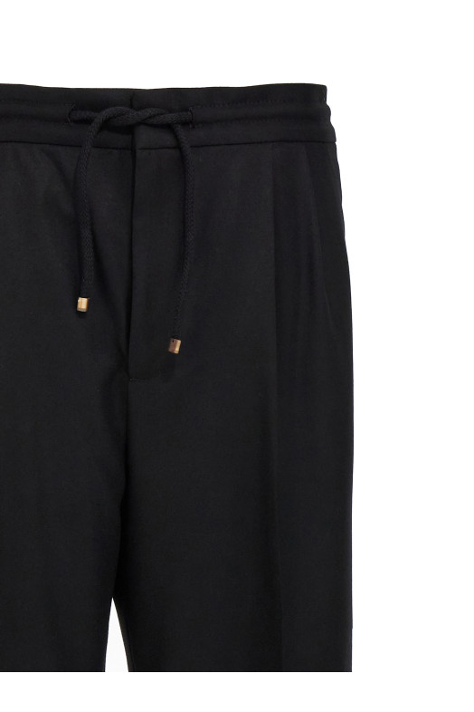 Front pleat pants Black