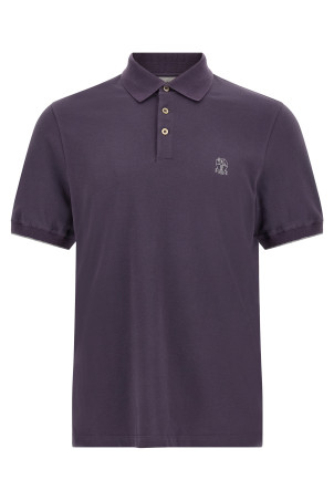 Purple logo embroidery polo shirt Purple