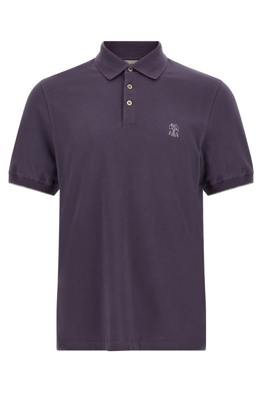 Purple logo embroidery polo shirt Purple
