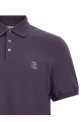 Purple logo embroidery polo shirt Purple