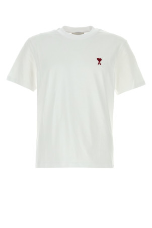 White cotton t-shirt White AMI (BFUTS035724)