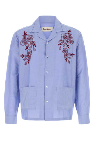 Powder blue cotton blend Celeste shirt Blue BAZISZT (CE106SH)