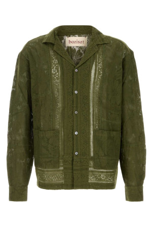 Olive green lace shirt Khaki BAZISZT (LA84SH)